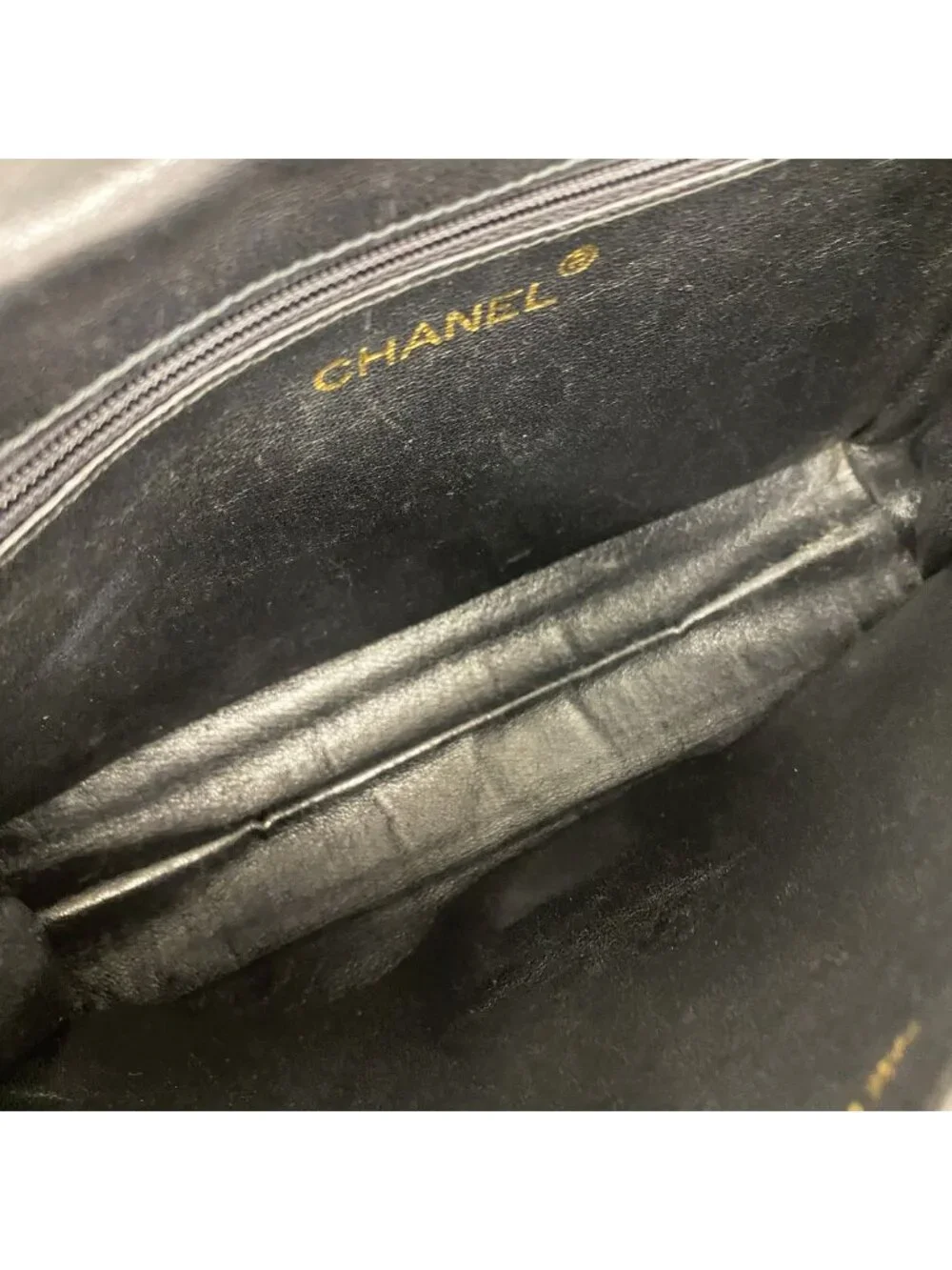Chanel Shoulder Bag Lambskin Black Gold
